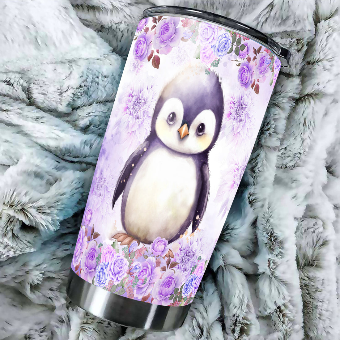 Personalized Penguin Tumbler Insulated Cup With Lid Customized Name Stainless Steel Double Wall Vacuum Travel Coffee Mug For Women Girls Lovers Gifts Birthday