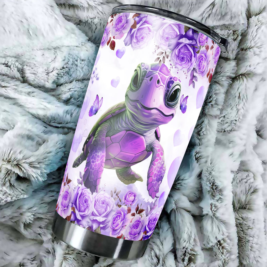 Personalized Sea Turtle Tumbler Insulated Cup With Lid Stainless Steel Custom Name Gifts For Animal Lover Women Girls Mom Turtles Birthday Christmas