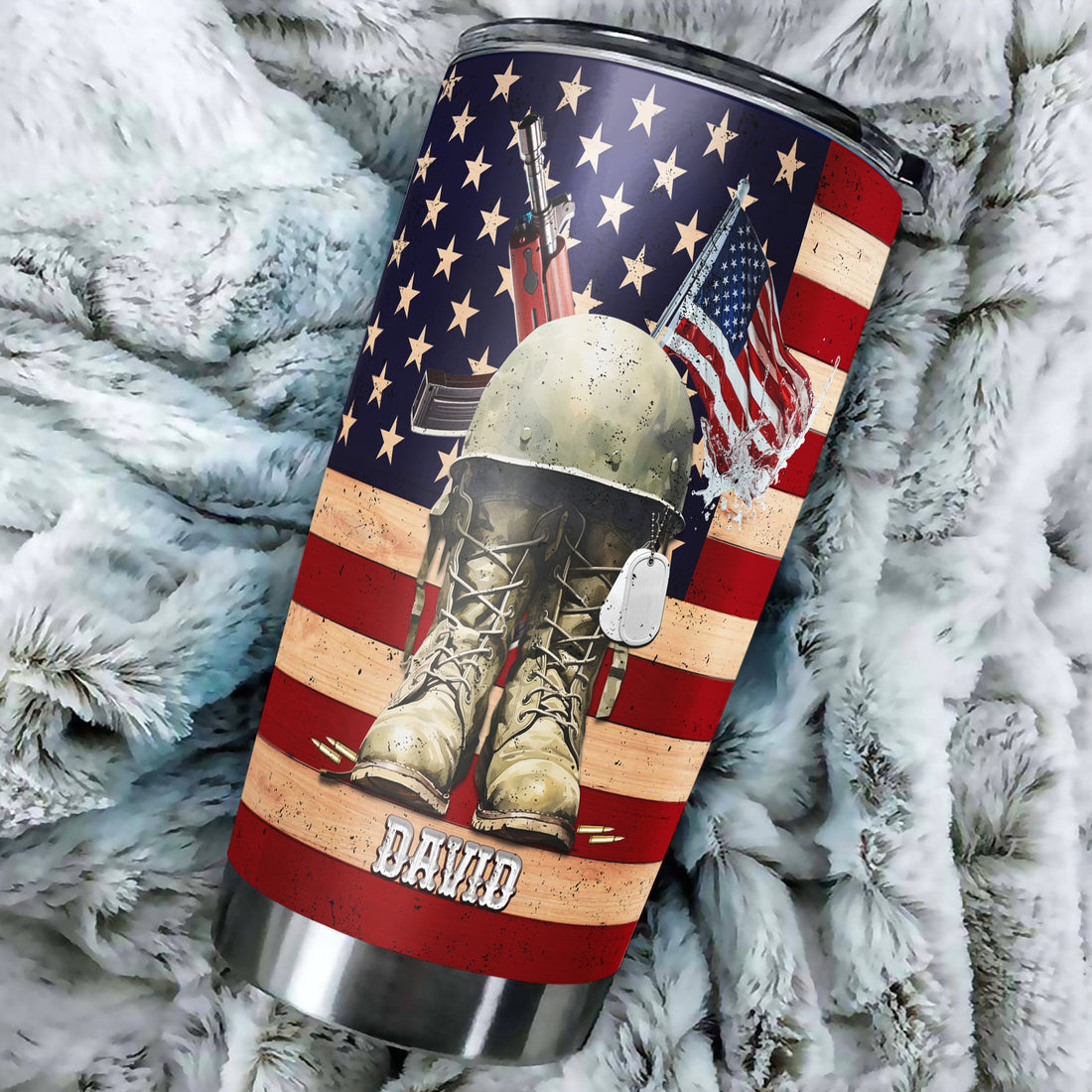 Veteran Gifts for Men, Personalized Army Veterans Tumbler Military Custom Name Mens Stainless Steel Vacuum Insulated Cup 20 OZ 30 OZ Birthday Unique Idea