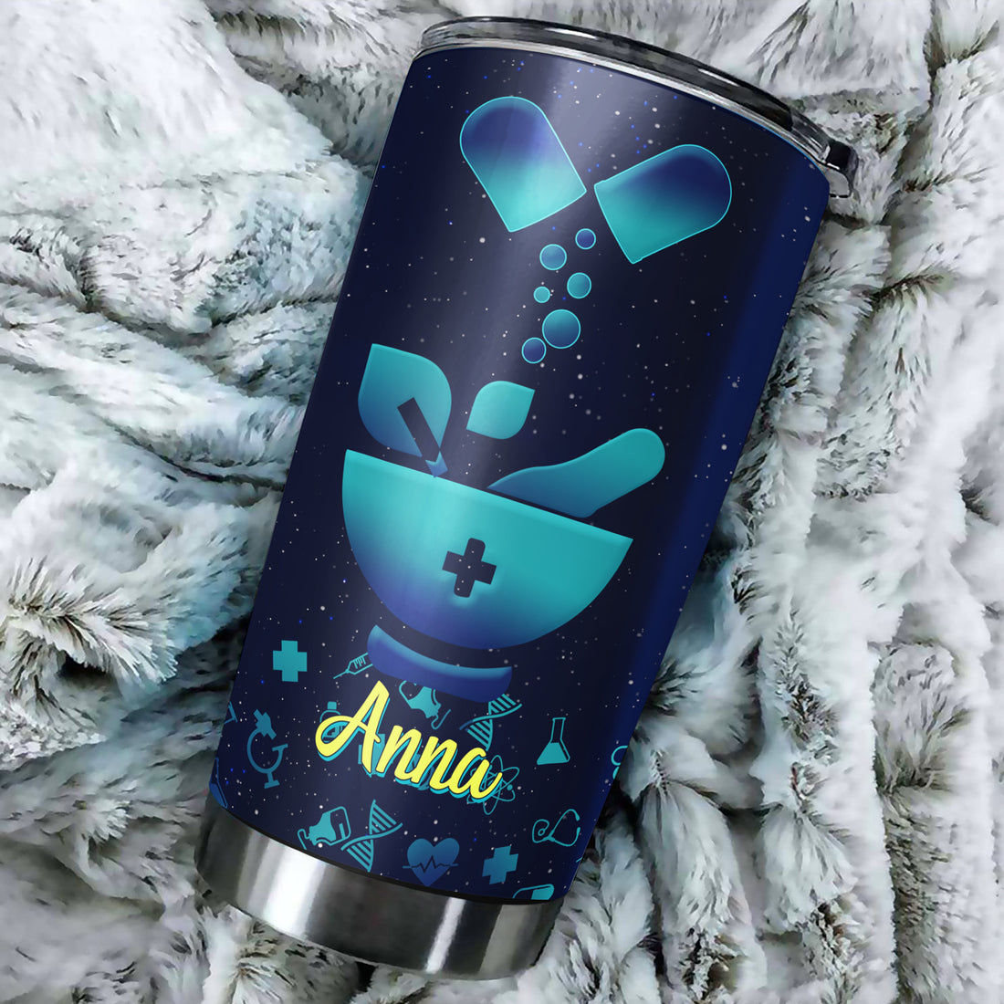 Personalized Pharmacy Technician Tumbler With Lid Funny Sayings Travel Mug Custom Name For Women Drug Dealer Nursing Health Care Provider Nurse Gifts Pharmacist Stainless Steel Tumblers