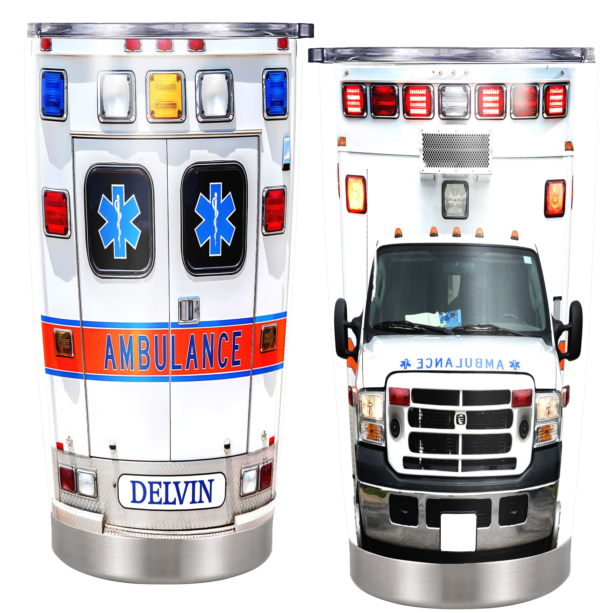 Personalized Ambulance Tumbler Custom Name Head Driver Insulated Cup T –  Dorric