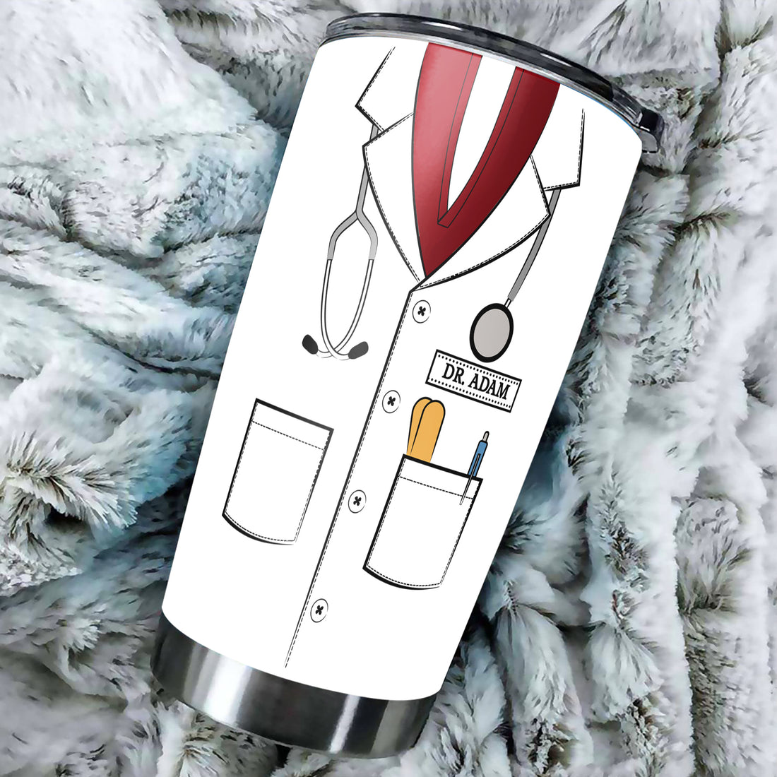 Personalized Nutrition Facts Tumbler With Lid 20oz 30oz Stainless Steel Doctor Day Gifts Appreciation for Men Women Medical School Students Insulated Travel Cup Coffee Mug
