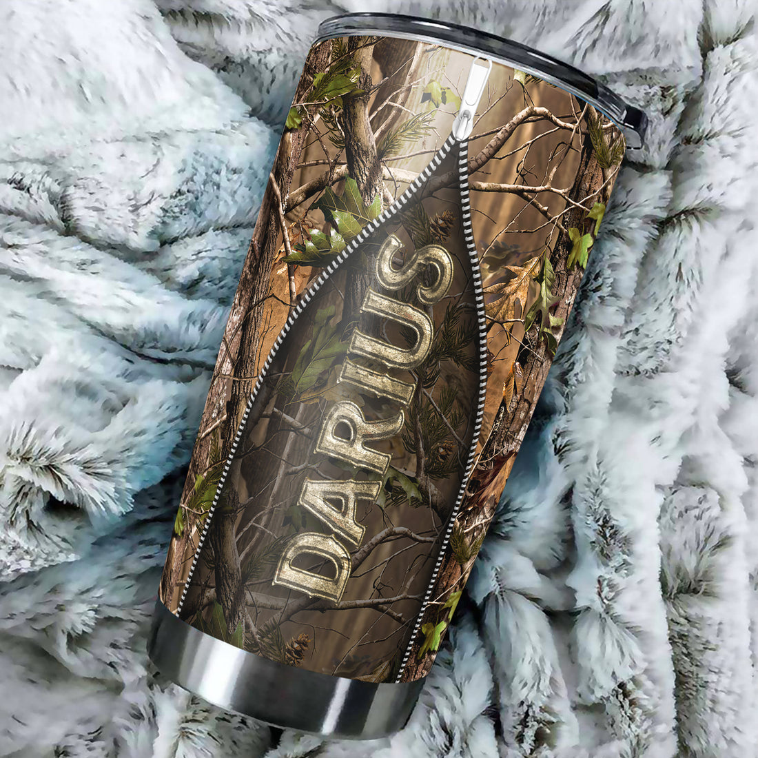 Personalized Hunter Deer Tumbler Customized Name Hunting Lovers Insulated Cups Travel Coffee Mug with Lid 20 30 Oz Gifts for Dad Man Woman Father's Day