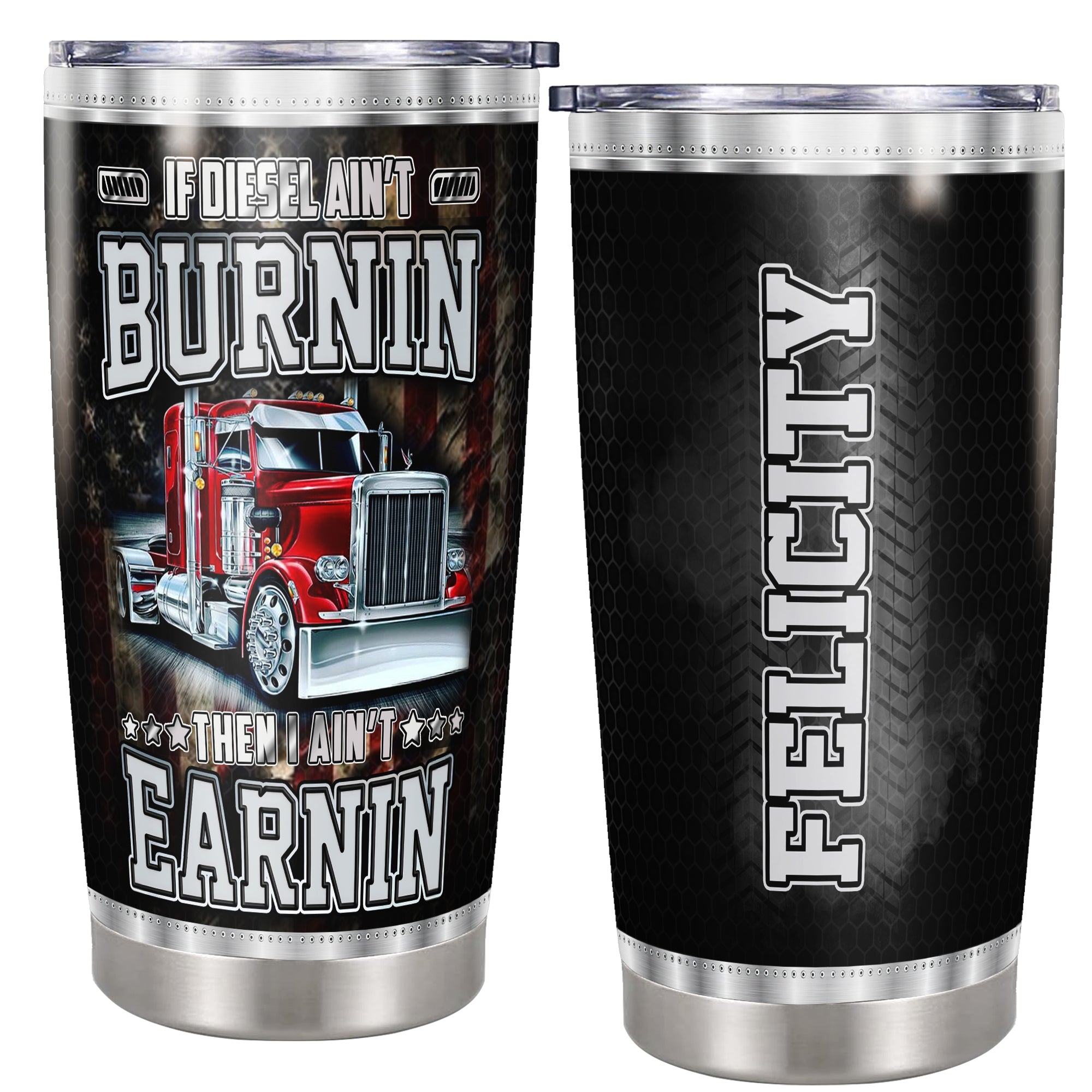Personalized Trucker Tumbler 20oz 30oz Stainless Steel Insulated Cups Travel Coffee Mug Truckers Gifts for Truck Driver Men Dad